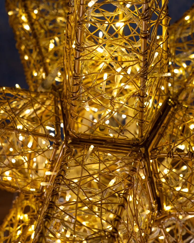 LED-Stern TWELVER – zwölfzackige Lichtskulptur, 200 cm, gold