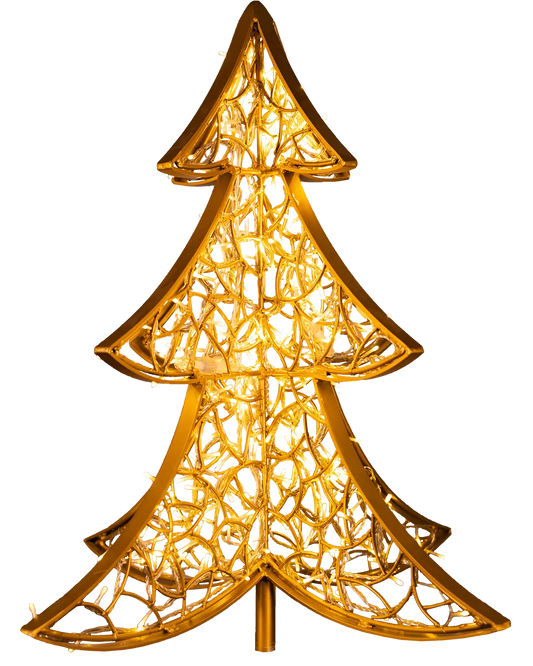 LED-Weihnachtsbaum aus Aluminium – goldener Deko-Baum von Alganic, 120 cm
