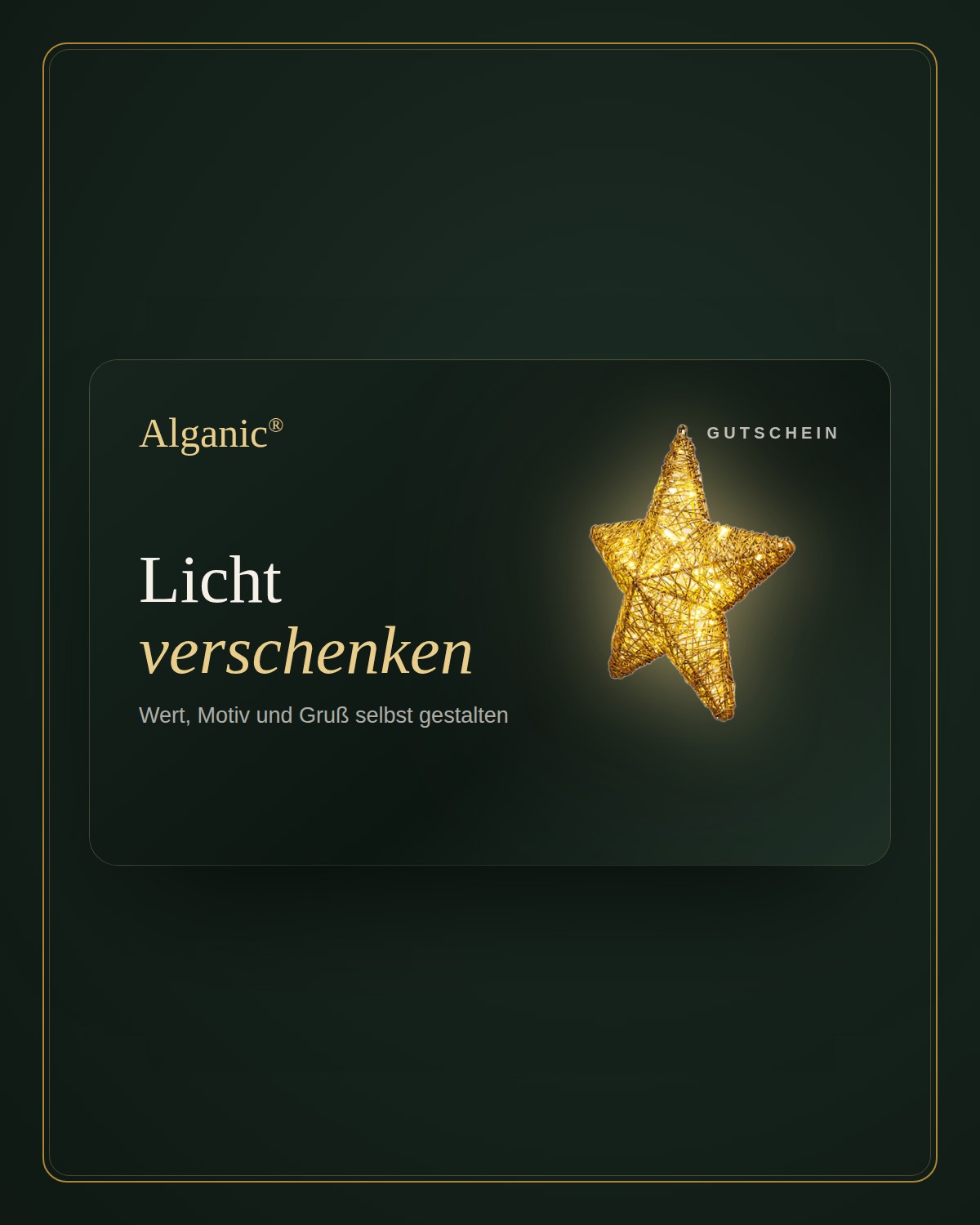 Alganic voucher - giving away design